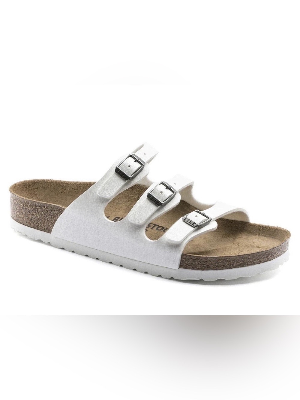Birkenstock Florida Birko White 3-Strap Buckle Slides Sandals 37 38 39 40 - Picture 15 of 15